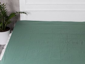 Простирадло на резинці 160x200 Ecotton Поплін Зелений 488