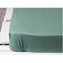 Простынь на резинке 180x200 Ecotton Поплин Зеленый 488