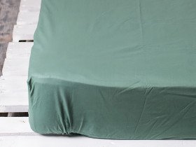 Простирадло на резинці 160x200 Ecotton Поплін Зелений 488
