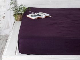Простирадло на резинці 90x200 Ecotton Rainforce Dark Plum 00-0221