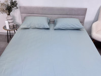 Простынь на резинке 120x200 Ecotton Сатин Aqua Grey 15-5205