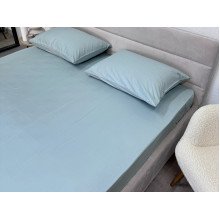 Простынь на резинке 120x200 Ecotton Сатин Aqua Grey 15-5205