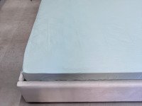 Простынь на резинке 200x200 Ecotton Сатин Aqua Grey 15-5205