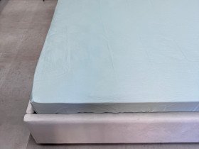 Простынь на резинке 160x200 Ecotton Сатин Aqua Grey 15-5205