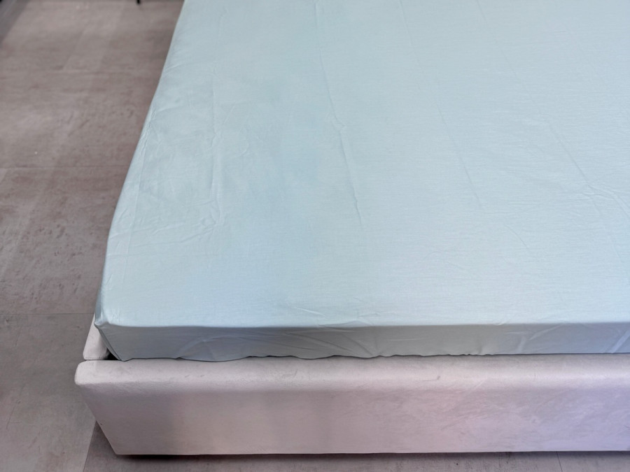 Простынь на резинке 120x200 Ecotton Сатин Aqua Grey 15-5205