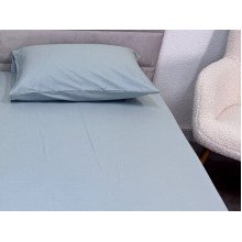 Простирадло на резинці 90x200 Ecotton Сатин Aqua Grey 15-5205