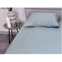 Простирадло на резинці 90x200 Ecotton Сатин Aqua Grey 15-5205
