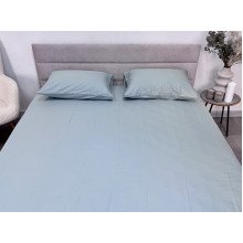 Простирадло на резинці 160x200 Ecotton Сатин Aqua Grey 15-5205