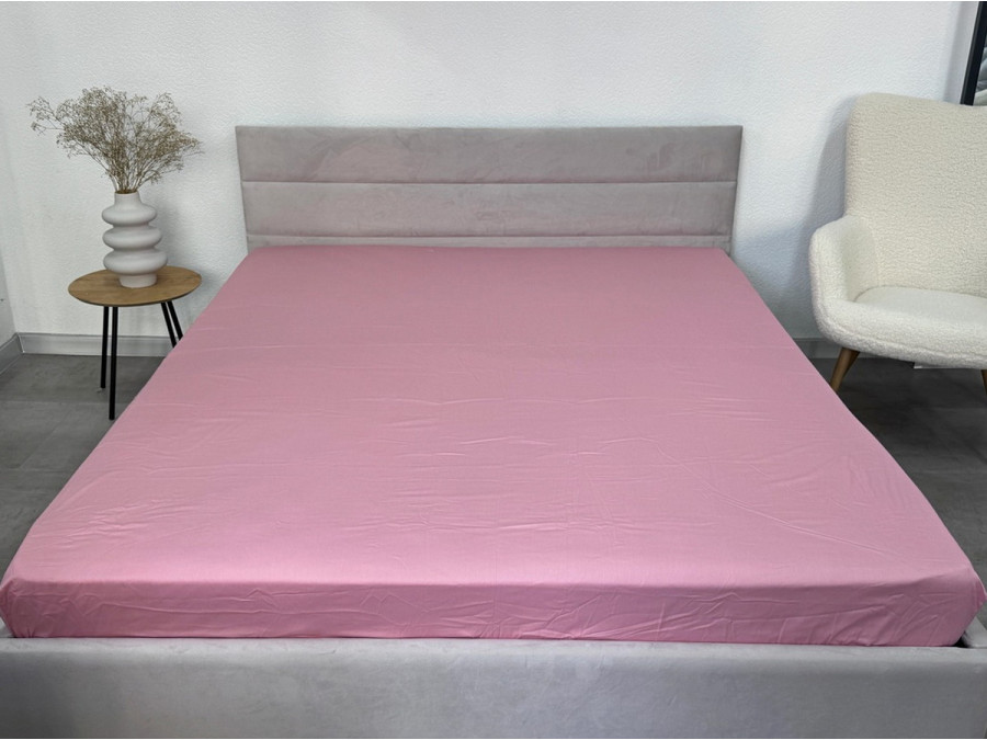 Простынь на резинке 160x200 Ecotton Сатин Brindal Rose 15-1611