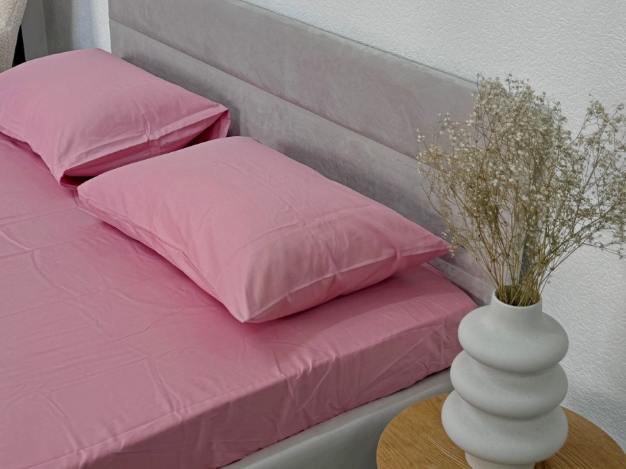 Простынь на резинке 160x200 Ecotton Сатин Brindal Rose 15-1611
