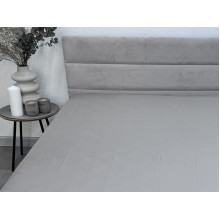 Простынь на резинке 180x200 Ecotton Сатин Chateau Grey 15-4503