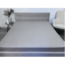 Простынь на резинке 180x200 Ecotton Сатин Chateau Grey 15-4503