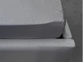 Простынь на резинке 160x200 Ecotton Сатин Chateau Grey 15-4503