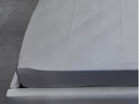 Простынь на резинке 200x200 Ecotton Сатин Chateau Grey 15-4503