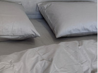 Простынь на резинке 200x200 Ecotton Сатин Chateau Grey 15-4503