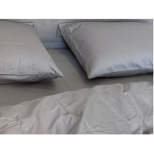 Простынь на резинке 200x200 Ecotton Сатин Chateau Grey 15-4503