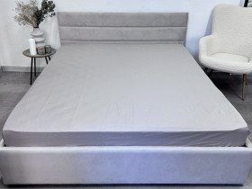 Простынь на резинке 140x200 Ecotton Сатин Chateau Grey 15-4503