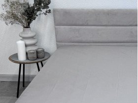 Простынь на резинке 90x200 Ecotton Сатин Chateau Grey 15-4503