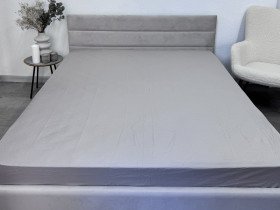 Простынь на резинке 160x200 Ecotton Сатин Chateau Grey 15-4503