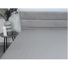 Простынь на резинке 180x200 Ecotton Сатин Chateau Grey 15-4503