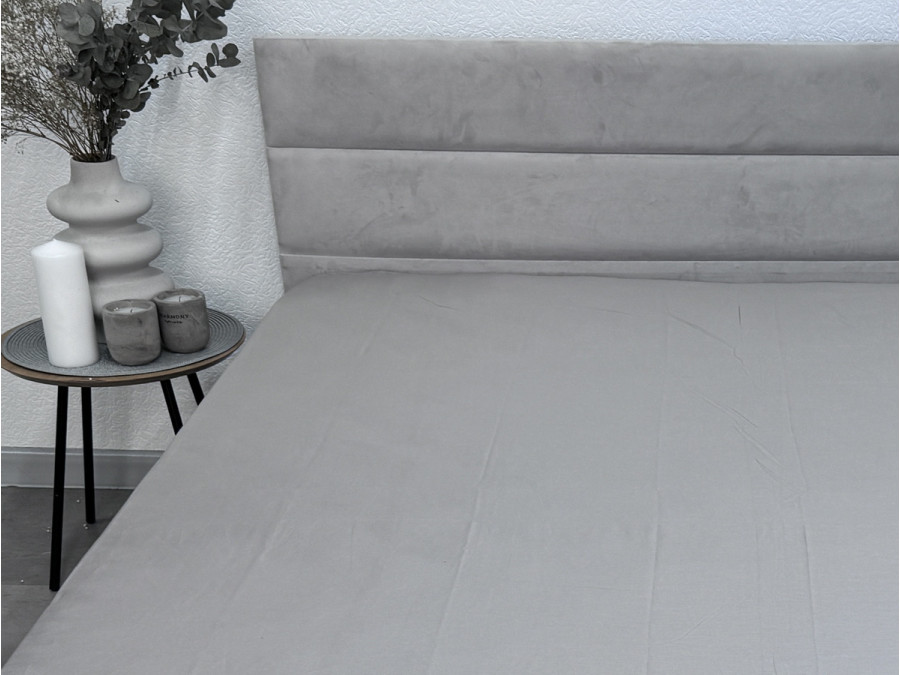 Простынь на резинке 120x200 Ecotton Сатин Chateau Grey 15-4503