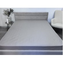 Простынь на резинке 180x200 Ecotton Сатин Chateau Grey 15-4503