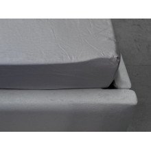 Простынь на резинке 90x200 Ecotton Сатин Chateau Grey 15-4503