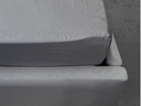 Простынь на резинке 90x200 Ecotton Сатин Chateau Grey 15-4503