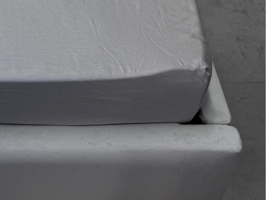 Простынь на резинке 120x200 Ecotton Сатин Chateau Grey 15-4503