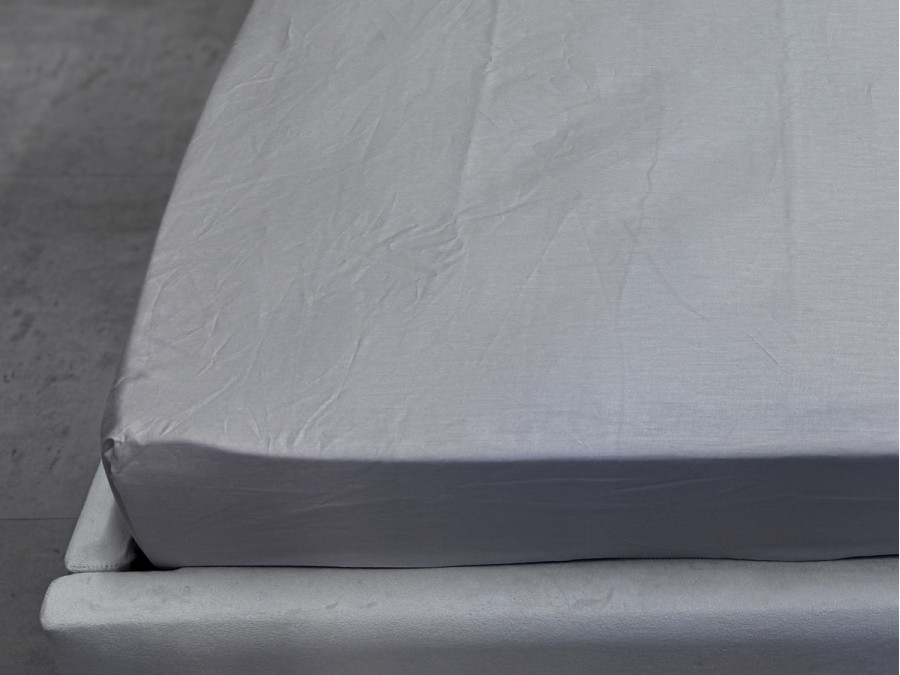 Простынь на резинке 120x200 Ecotton Сатин Chateau Grey 15-4503