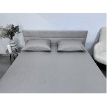 Простынь на резинке 180x200 Ecotton Сатин Chateau Grey 15-4503