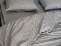 Простынь на резинке 90x200 Ecotton Сатин Chateau Grey 15-4503