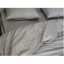 Простынь на резинке 180x200 Ecotton Сатин Chateau Grey 15-4503