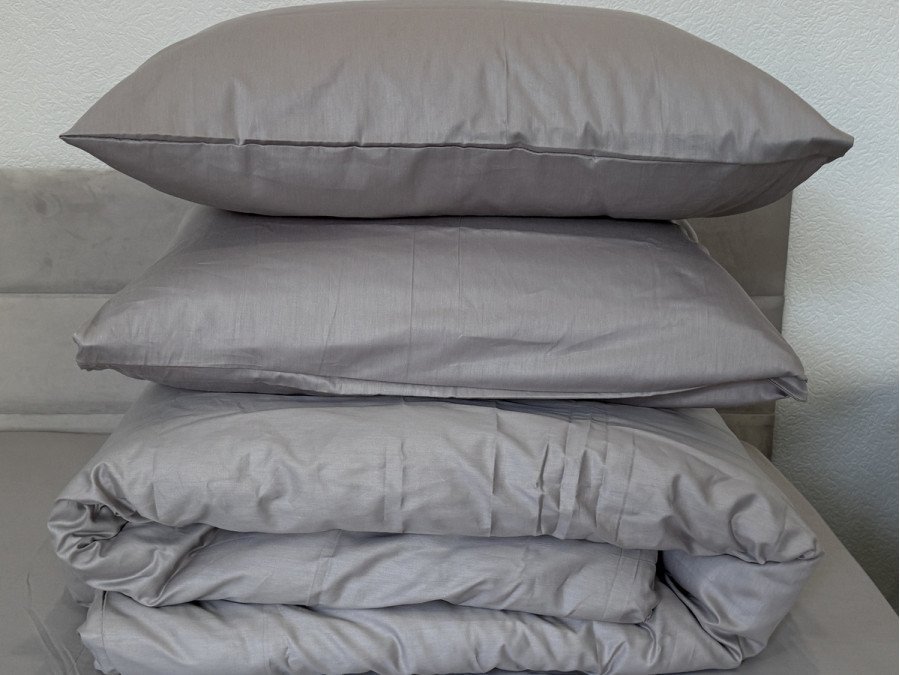 Простынь на резинке 140x200 Ecotton Сатин Chateau Grey 15-4503