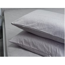 Простынь на резинке 180x200 Ecotton Сатин Chateau Grey 15-4503
