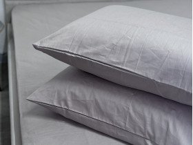Простынь на резинке 180x200 Ecotton Сатин Chateau Grey 15-4503