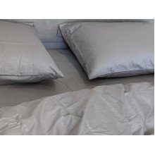 Простынь на резинке 200x200 Ecotton Сатин Chateau Grey 15-4503