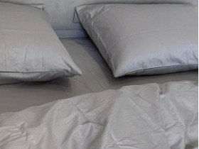 Простирадло на резинці 200x200 Ecotton Сатин Chateau Grey 15-4503