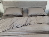 Простынь на резинке 90x200 Ecotton Сатин Chateau Grey 15-4503