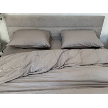 Простынь на резинке 90x200 Ecotton Сатин Chateau Grey 15-4503