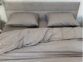 Простынь на резинке 90x200 Ecotton Сатин Chateau Grey 15-4503