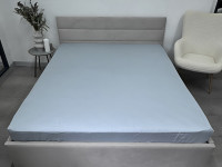 Простынь на резинке 140x200 Ecotton Сатин Pearl Blue 14-4206