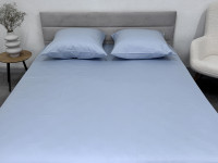 Простынь на резинке 90x200 Ecotton Сатин Pearl Blue 14-4206