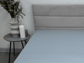 Простынь на резинке 160x200 Ecotton Сатин Pearl Blue 14-4206