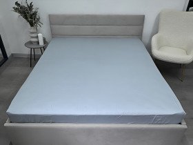 Простынь на резинке 160x200 Ecotton Сатин Pearl Blue 14-4206
