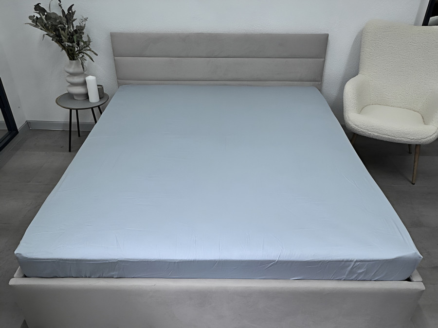 Простирадло на резинці 160x200 Ecotton Сатин Pearl Blue 14-4206