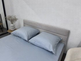 Простынь на резинке 160x200 Ecotton Сатин Pearl Blue 14-4206