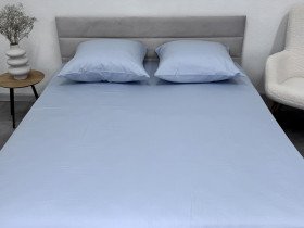 Простынь на резинке 90x200 Ecotton Сатин Pearl Blue 14-4206