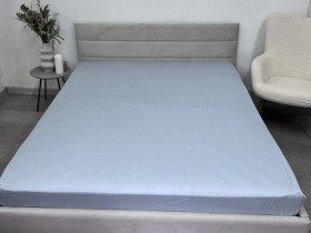 Простынь на резинке 160x200 Ecotton Сатин Pearl Blue 14-4206