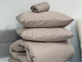 Простынь на резинке 160x200 Ecotton Сатин Shifting Sand 14-1210